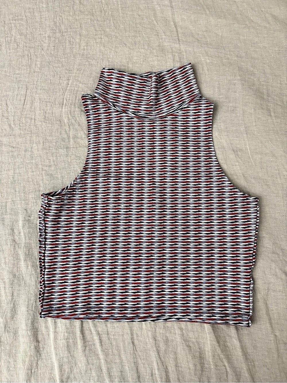 Free People striped mock Neck Tank Top